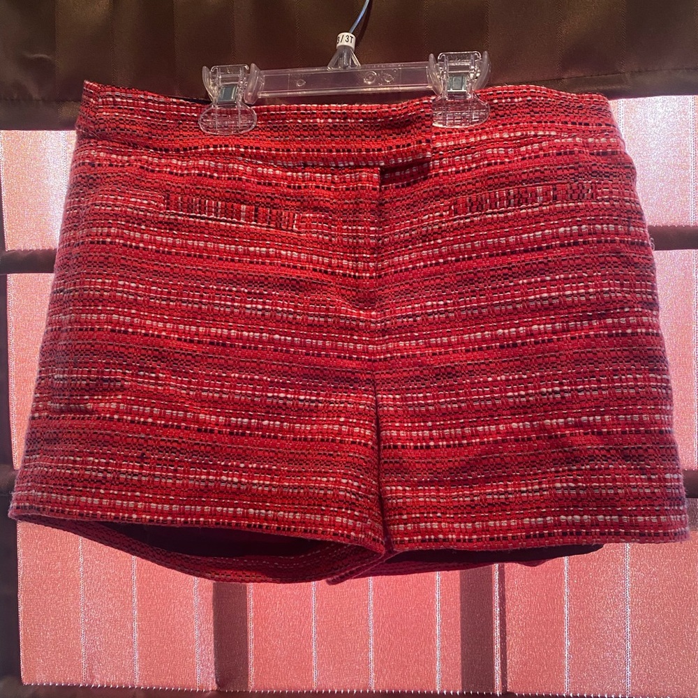Cynthia Rowley multi red “tweed” shorts, size 2